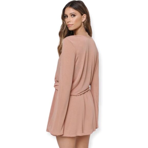 TOBI Eliza Bell Sleeve Terracota Cotton Knit Day Dress Size Small - Picture 6 of 13